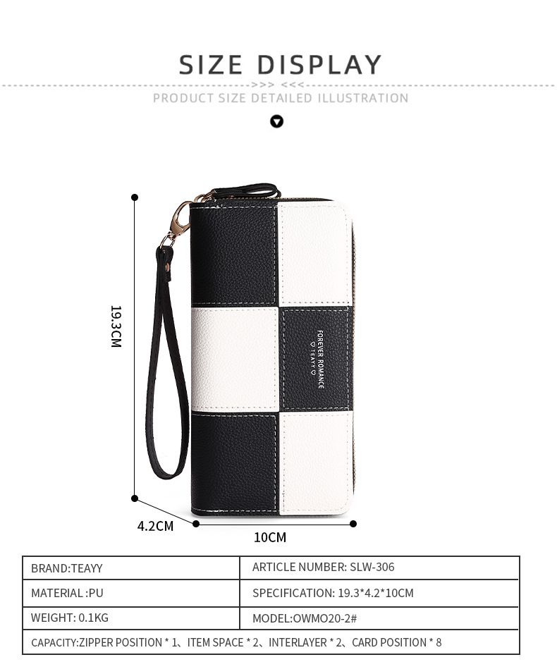 Multi-color Optional Girls' Long Wallet, Wallet In Hand, Women's Three-color Splicing Zipper, Mobile Phone Bag, Wallet, Wallet_voghion.com
