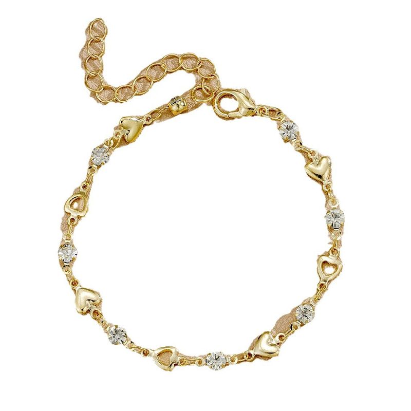 Neues eingelegtes Zirkonarmband für Frauen, einfaches Nischendesign, hohler herzförmiger Schmuck_voghion.com