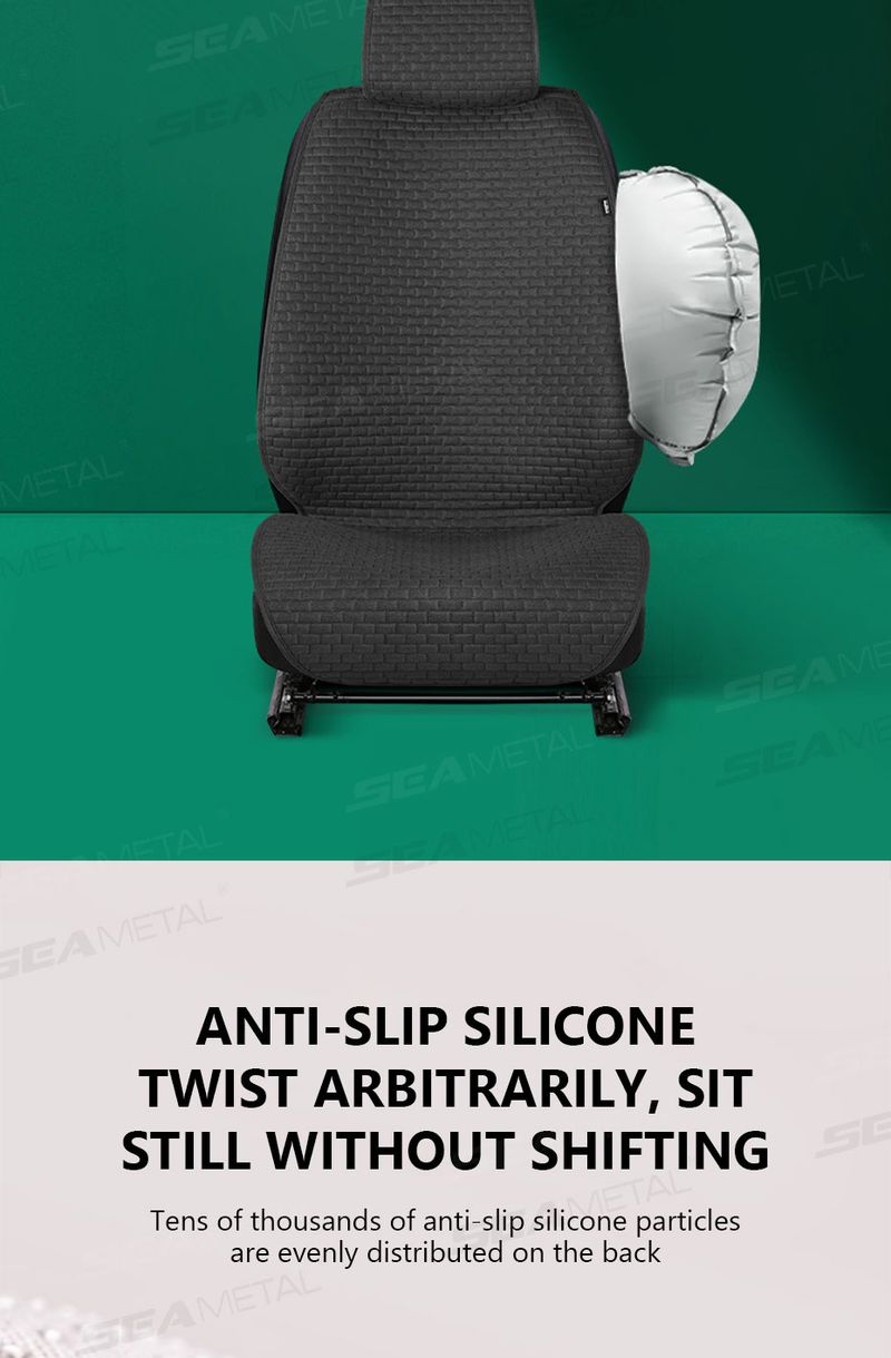 SEAMETAL Breathable Car Cover 100% Linen Cooling Cushion Wear-Resistant Sweat-Absorbing Seat Protector For Suv Sedan_voghion.com