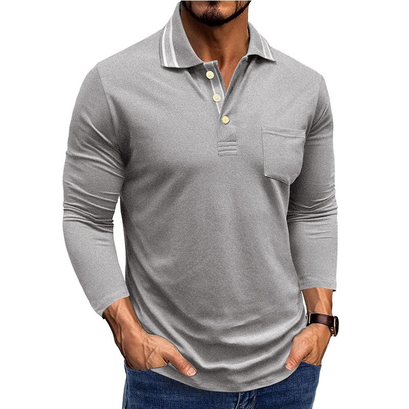 Polo a maniche lunghe con risvolto e bottoni da uomo_voghion.com