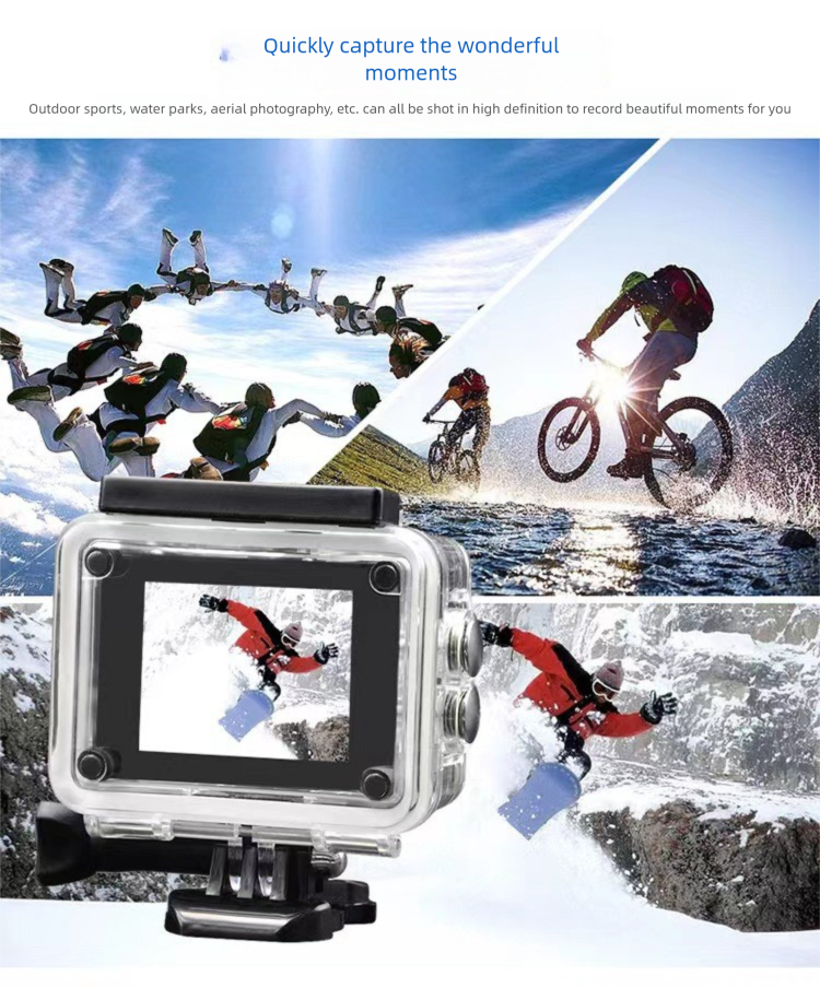 Cámara deportiva digital impermeable para ciclismo al aire libre, grabadora portátil HD_voghion.com