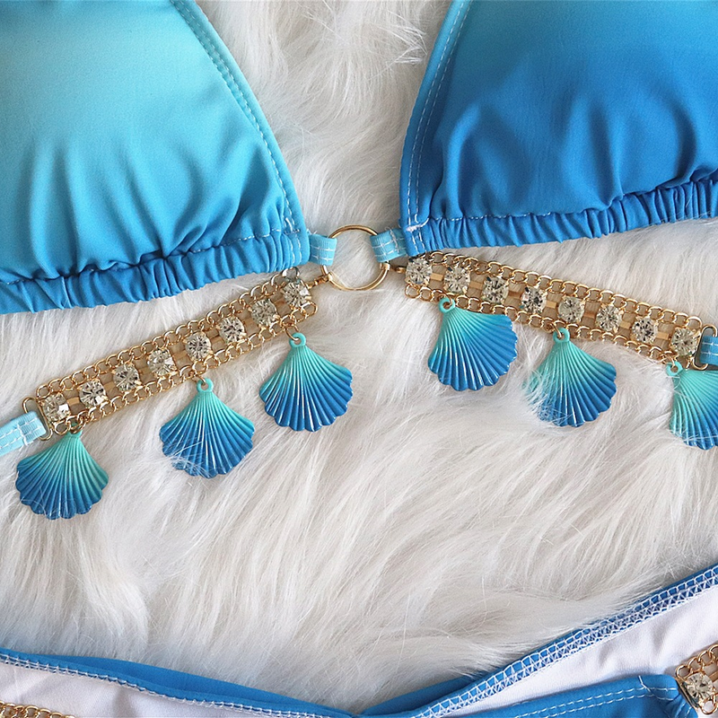 Maillot de bain fendu pour femmes, maillot de bain de luxe en cristal et diamants, coque de bikini_voghion.com