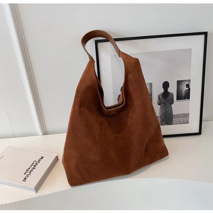 Borse a tracolla vintage da donna, grandi capacità, tinta unita, semplici, casual, da pendolare, retrò, per la spesa_voghion.com