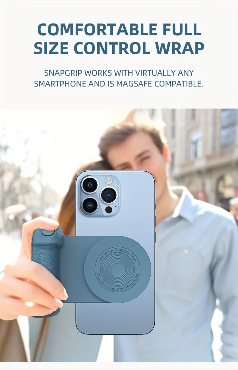 Magnetic Phone Camera Holder, Portable Selfie Handle, Ergonomically Designed For IPhone And Samsung Android Phones For Video And Photo Shooting_voghion.com