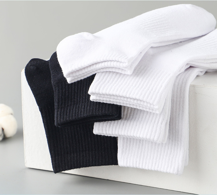 Șosete negre, ciorapi bărbătești, deodorant sport din bumbac Xinjiang, bumbac cu tub înalt de toamnă și iarnă, tub mediu, solid_voghion.com