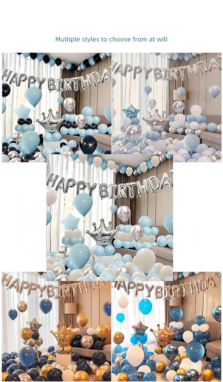 Set Birthday Balloon Party Decorations Scene Setup Background Wall Decoration Supplies High-End Package_voghion.com