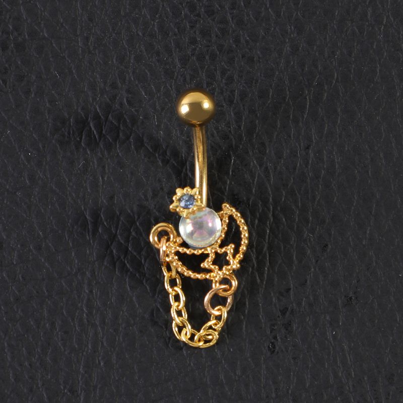 Piercing all'ombelico in acciaio inossidabile 14G con anello a forma di tartaruga, versione coreana europea e americana, con pianeta colorato placcato in oro_voghion.com