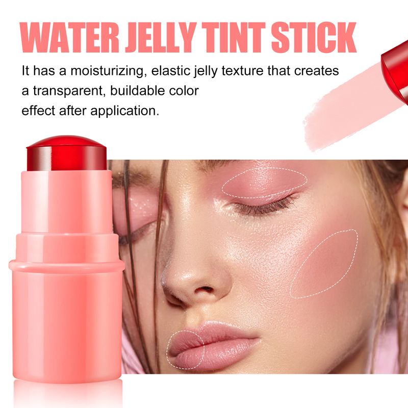 Hidratante Jelly Blush Gel bastão À prova d'água Monocromático Olhos Lábios e Bochecha Transparente Multiuso Bastão de maquiagem Cosméticos coreanos_voghion.com