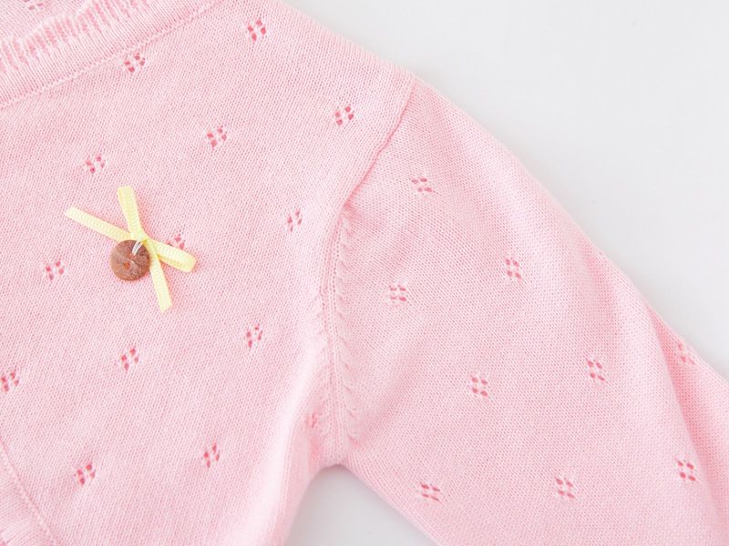Cardigan élégant en tricot pour fille avec nœud et châle – Robe d'été légère et formelle pour 8 à 16 ans (blanc/rose/jaune)_voghion.com