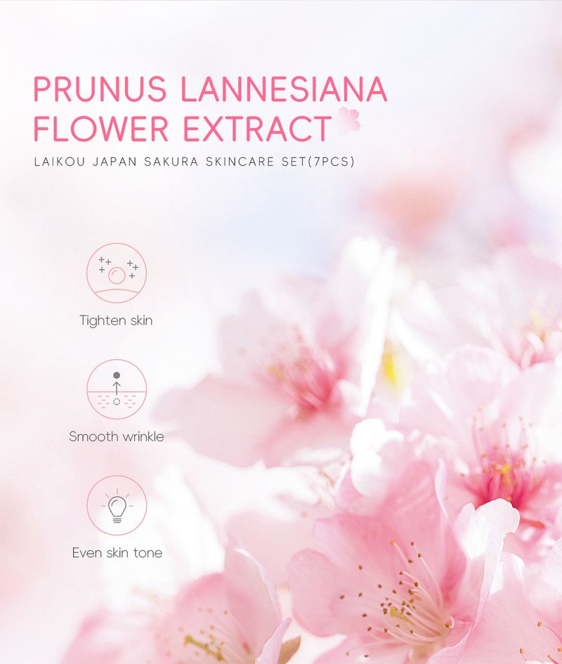 Κιτ περιποίησης προσώπου με μάσκα λάσπης 7 τεμαχίων για καθαρισμό δέρματος Laico Japanese Sakura_voghion.com