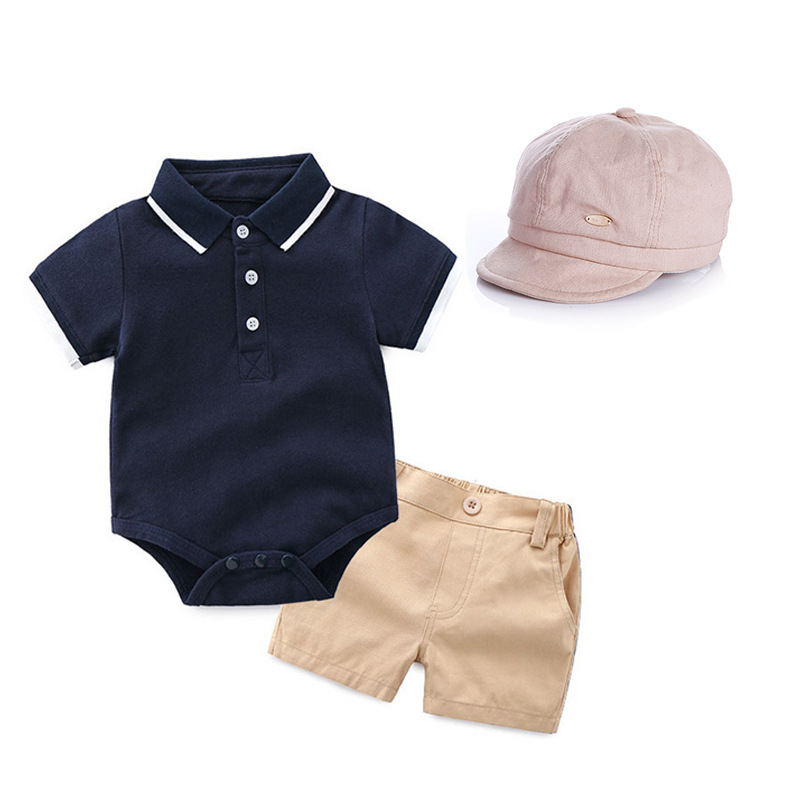 Dziecięcy nowy chłopięcy kombinezon POLO Gentleman + czapka Ubranka dla chłopców i dzieci_voghion.com