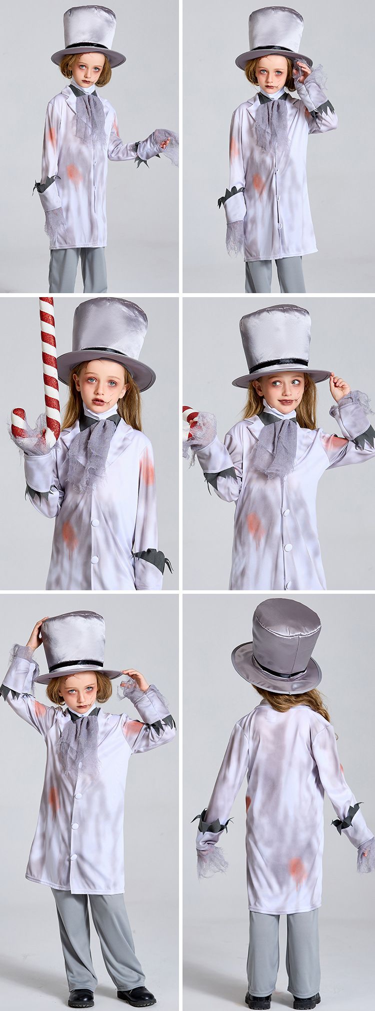 Halloween Children's New Product Grey Vampire Boys' Cosplay Zombie Performance Clothing_voghion.com