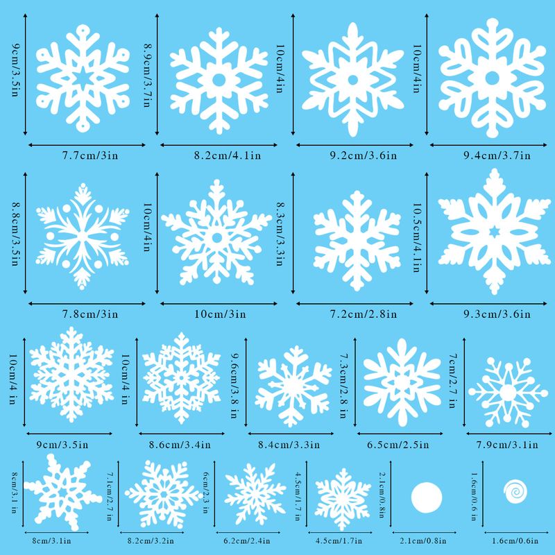 Selbstklebende Schneeflocken-Fensteraufkleber – 9er-Set wiederverwendbare PVC-Aufkleber für die Weihnachtsdekoration (20 x 30 cm, statisch haftend, keine Rückstände)_voghion.com