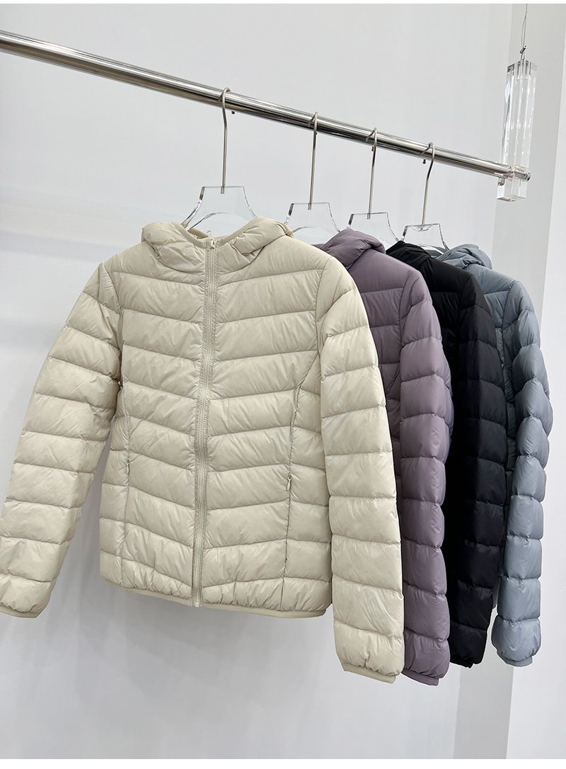 Mädchen-Rippstrickjacke für Damen, kurz und leicht, Winter 2025, neue dicke weiße Entendaunen-Freizeit-Sportjacke mit Kapuze_voghion.com