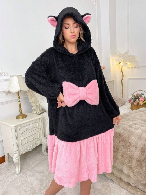 Autumn And Winter Thickened And Comfortable Home Nightgown Sweet Nightgown_voghion.com