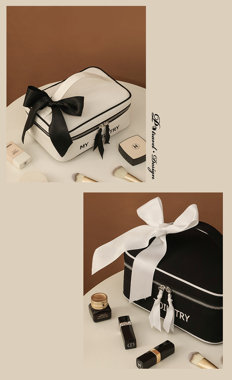 P.TRAVEL Travel New Large-capacity Makeup Storage Bag Pure Cotton Canvas waterproof light luxury girl simple_voghion.com