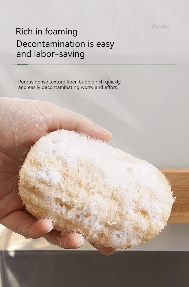 Pentole naturali, salviette, spazzole per pulizia in spugna senza olio per uso domestico, piatti compressi, piatti per lavare in peluche Luffa_voghion.com