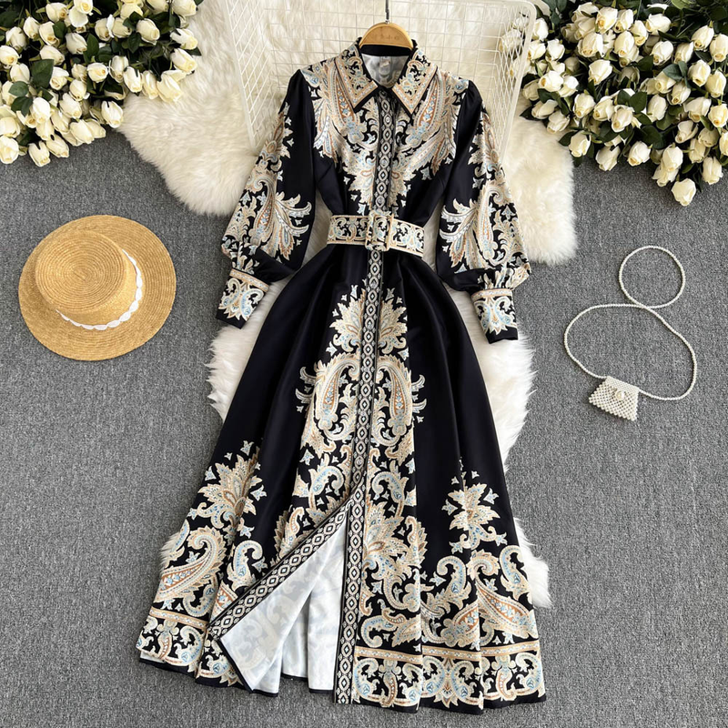 Women's fashion haute couture French waist dress_voghion.com