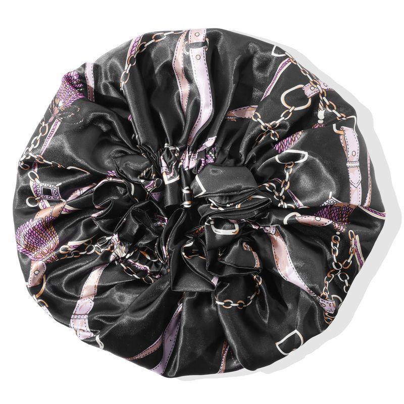 Double Layer Plant Print Nightcap - Spring Floral Design With Breathable Cotton Layers For Comfortable Sleep_voghion.com