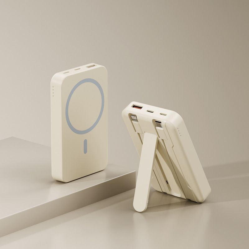 Cross-border Magnetic Wireless Power Bank 10000mAh With Built-in Cable Super Fast Charging Mini Portable Charger No Lagging_voghion.com