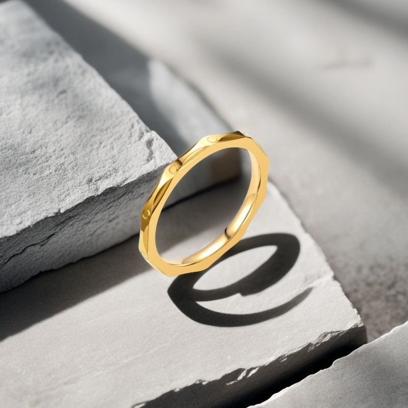 Anel de aço titânio em formato de diamante, resistente ao desbotamento, de alta qualidade, leve, luxuoso, nicho único, simples e avançado, anéis de casal femininos_voghion.com