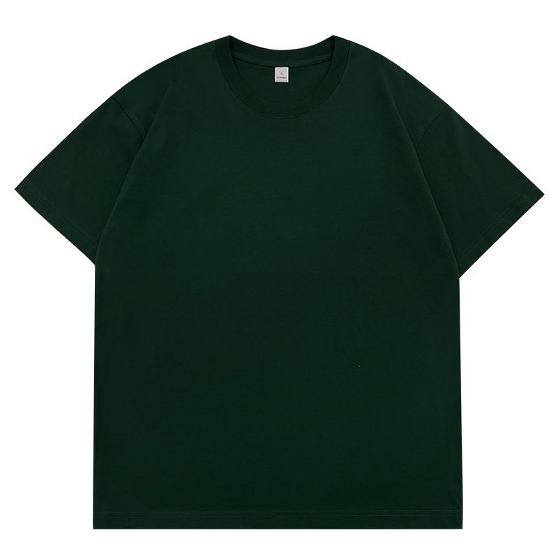 T-shirt col rond uni en pur coton 260 g, de qualité imbattable, à petites épaules, pour tenue de groupe, version DIY, avec broderie imprimée_voghion.com