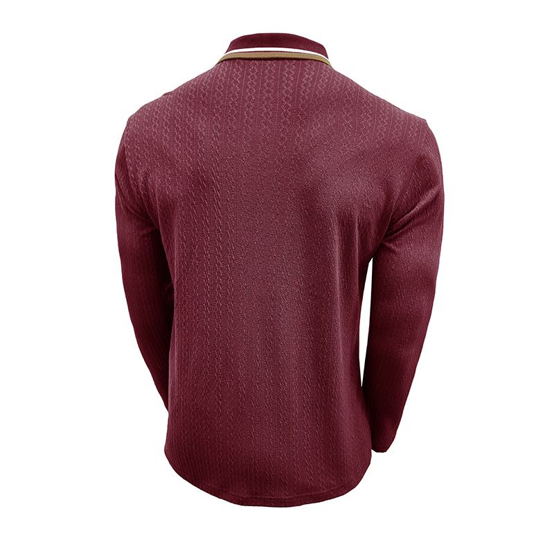 Polo da uomo a maniche lunghe in lana per l'autunno e l'inverno_voghion.com