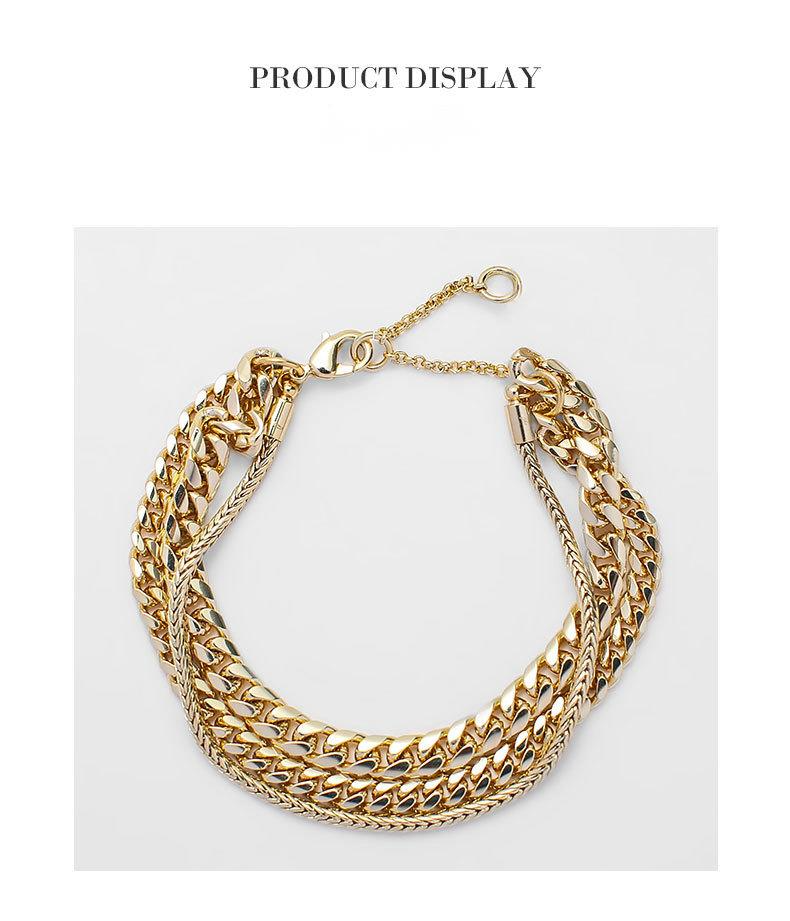 Kenjado Stacked Metal Plated Bracelet For Men Women Fashionable And Exaggerated Ins Style_voghion.com