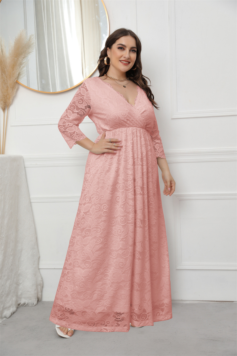 2023-as tavaszi/nyári női új csipke ruha, hosszú estélyi ruha, plus size ruhák_voghion.com