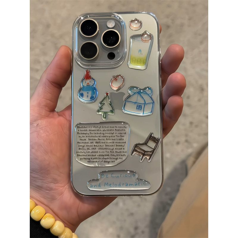 【 1038 Items Sold Within 3 Days 】 Art Drip Glue Snowman Suitable For IPhone 16/15 Promax Transparent 14 Premium 13_voghion.com