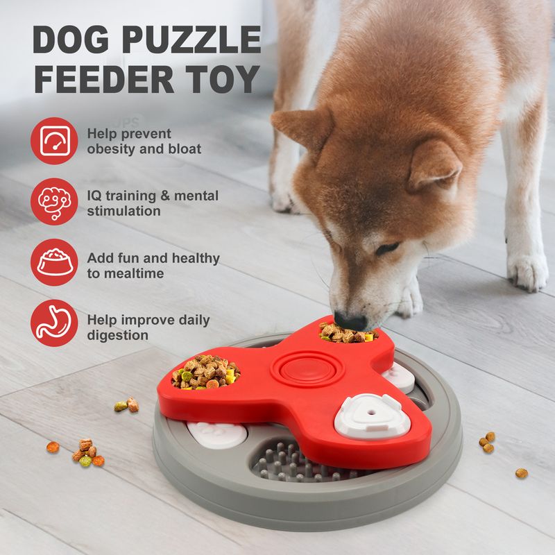 Neu Haustier Langsam Anti-Choke Katze Hund Schüssel Puzzle Feeder Rotierenden Fütterung Gericht Spielzeug_voghion.com