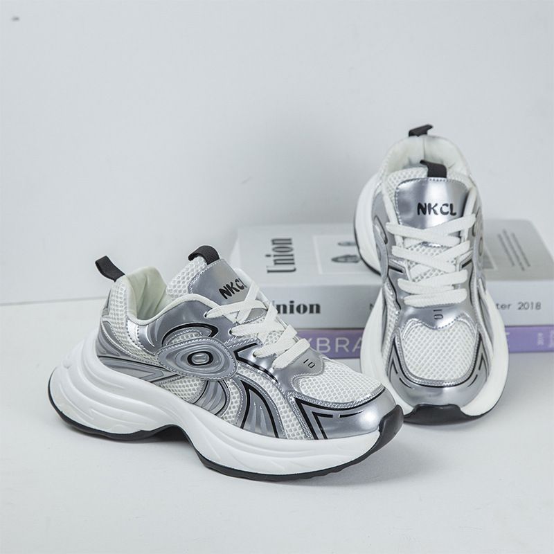 Sneakers robuste per donna, tendenza autunno 2023, nuove suole spesse, versatili, sportive, casual, per aumentare l'altezza, da corsa_voghion.com