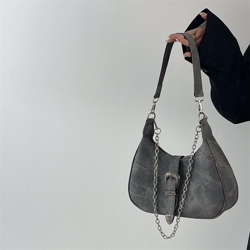 Design, borsa da ascella di alta gamma, borsa a tracolla con catena satinata e texture di nuova tendenza da donna 2025, versatile, casual, quotidiana_voghion.com