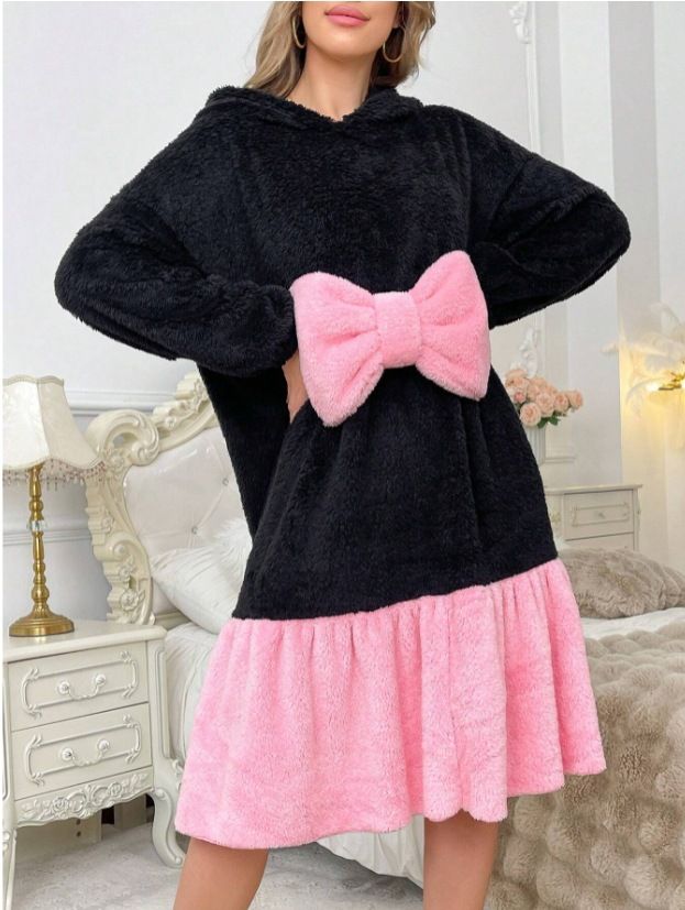 Autumn And Winter Thickened And Comfortable Home Nightgown Sweet Nightgown_voghion.com