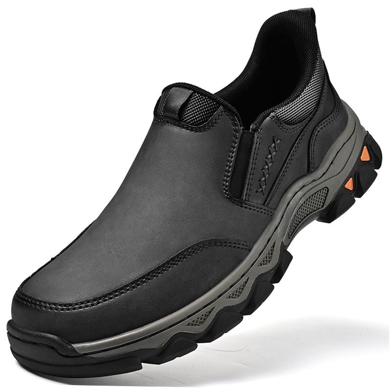 Nuove scarpe casual da uomo in pelle, resistenti all'usura, in gomma PU, senza lacci e slip-on_voghion.com