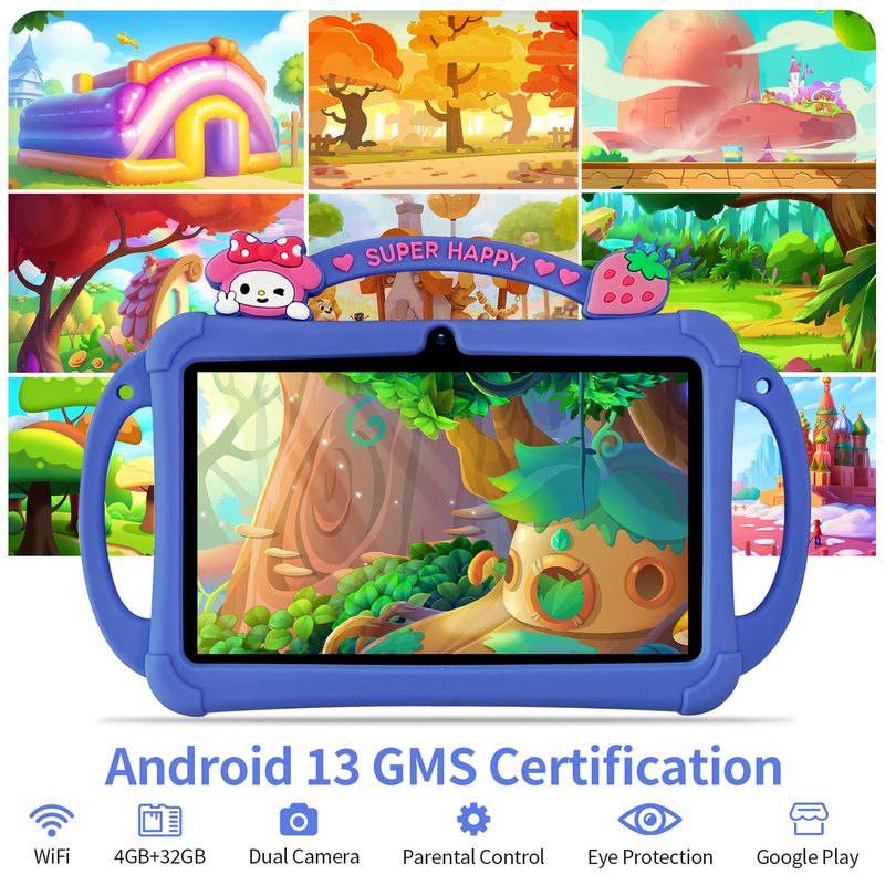 7" Kids Tablet With Protective Case - Early Learning & Entertainment, Safe & Durable_voghion.com