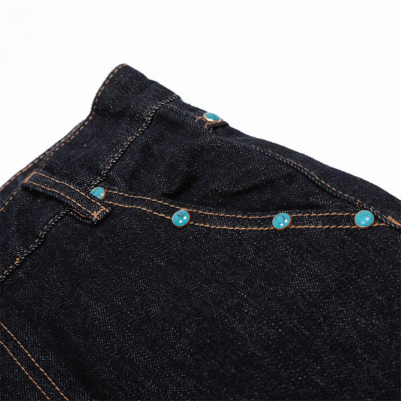 Jeans Scimitar aderenti, alla moda, stile High Street, design con decorazioni verdi, pantaloni lunghi da uomo a gamba larga_voghion.com