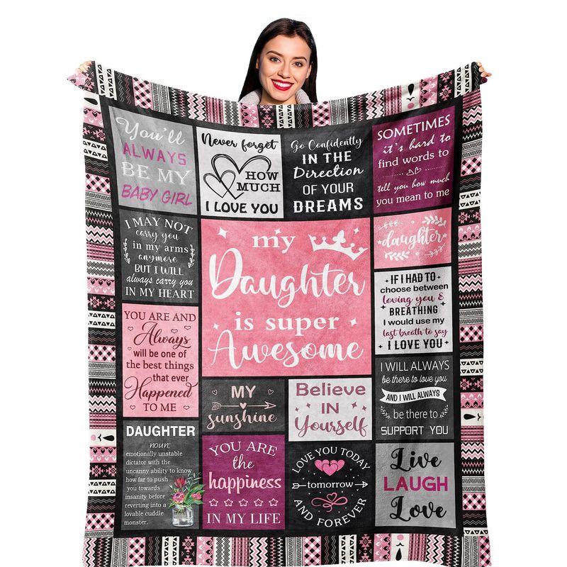 Black And Pink Plaid Pattern Blanket Flannel Soft And Comfortable Home Blanket Cover Blanket Sister Birthday Holiday Gift_voghion.com