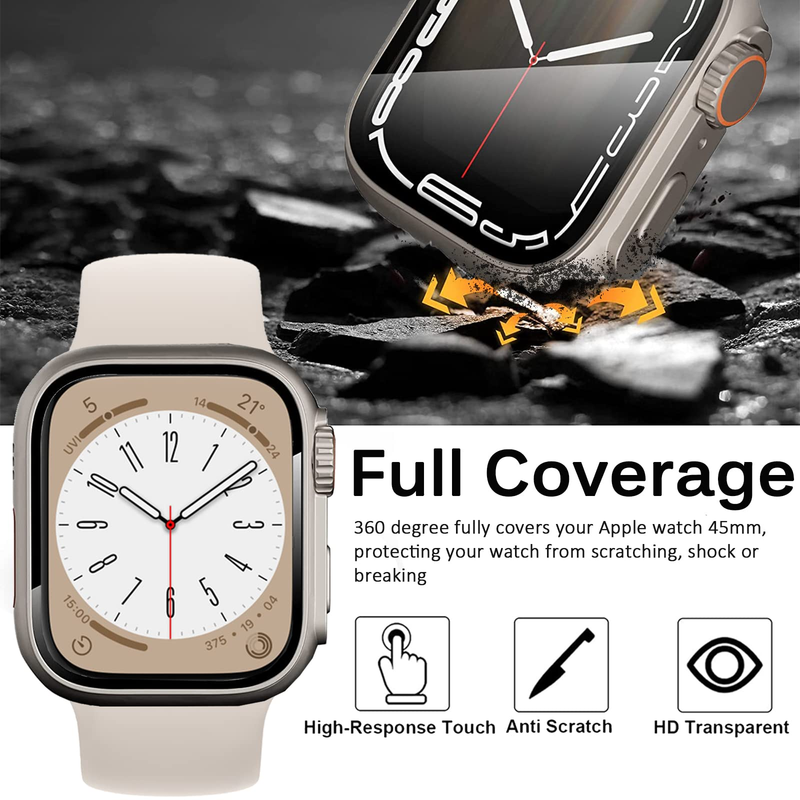 PC Fast dæksel til urkasse 44 mm 45 mm 40 mm 41 mm Opgradering af glasudseende 49 mm Bliver til ultra iWatch series 8 7 SE2 6_voghion.com
