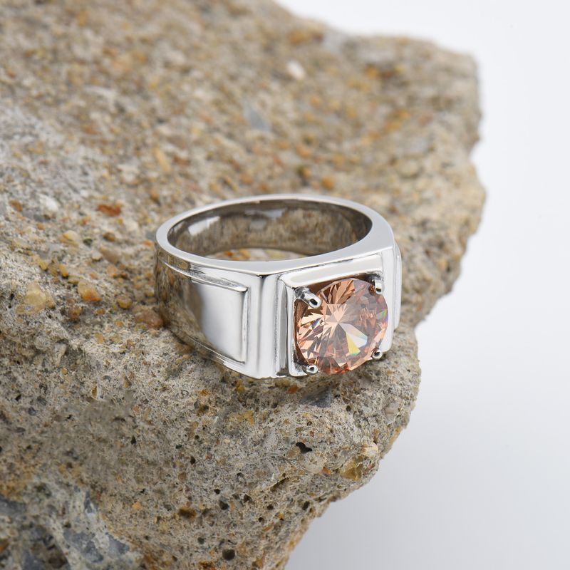 1 pz. Il miglior regalo per uomo, anelli in acciaio inossidabile con zirconi da 10 mm, di alta qualità, in vari colori e stili di gemme_voghion.com