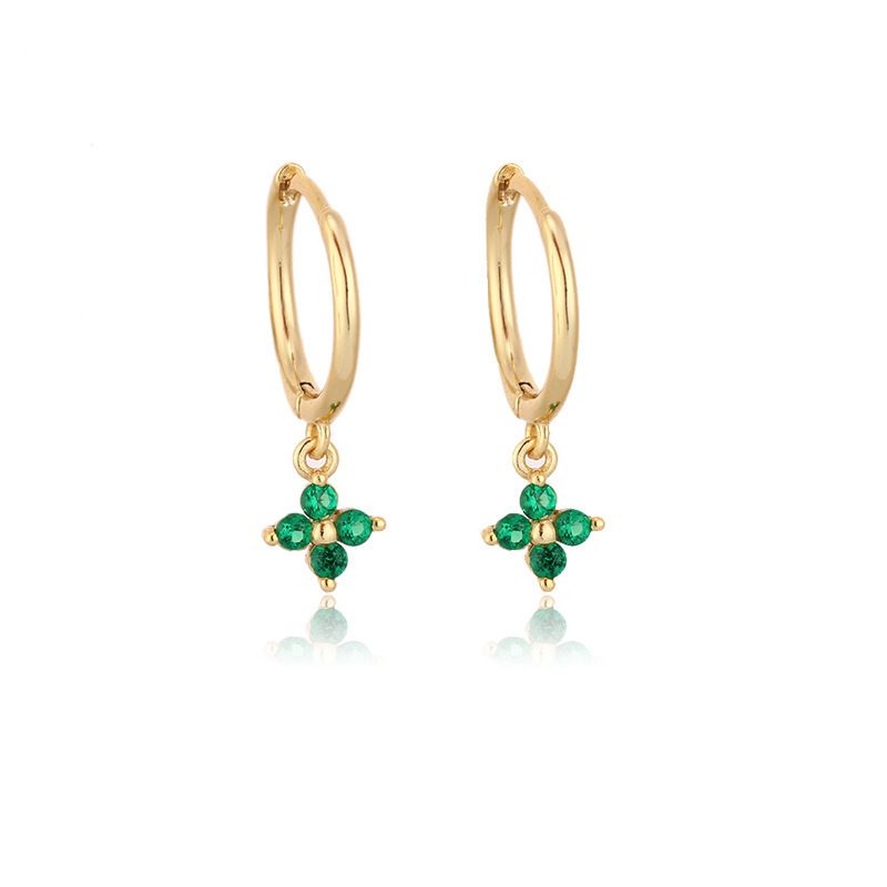 Geometric Floral Inlaid Diamond INS Trendy Elegant Ear Clips French Style Multicolor Zircon Earrings For Women_voghion.com