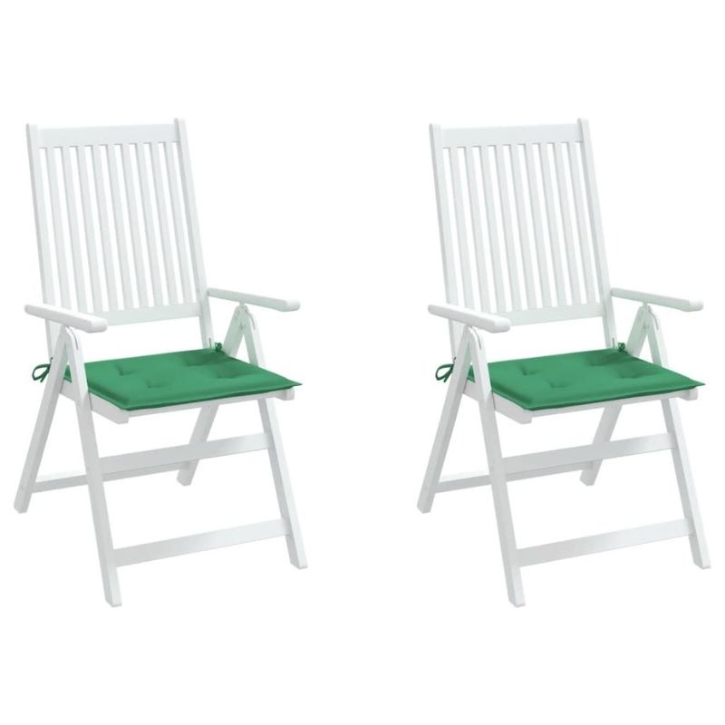Sedia da giardino in tessuto Oxford verde 19,7x19,7x1,2 pezzi con 2 cuscini_voghion.com