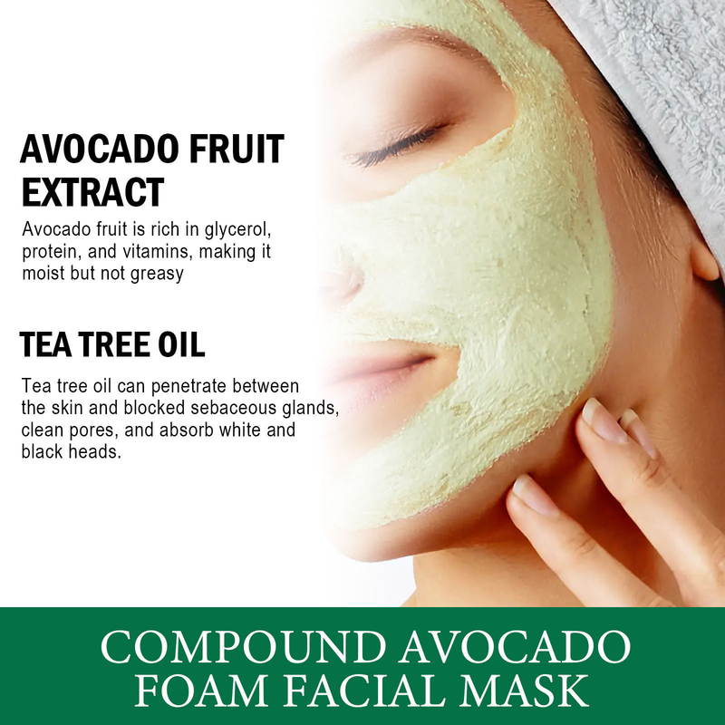 EELHOE avocado  oil control, deep cleansing, firming, pores brightening and skin rejuvenating foam facial mask_voghion.com