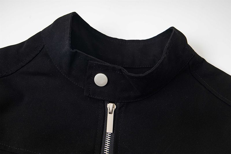 Washed Canvas Harrington Men's Trendy Brand Autumn American Style Short Stand Collar Loose Cool Workwear Jacket_voghion.com