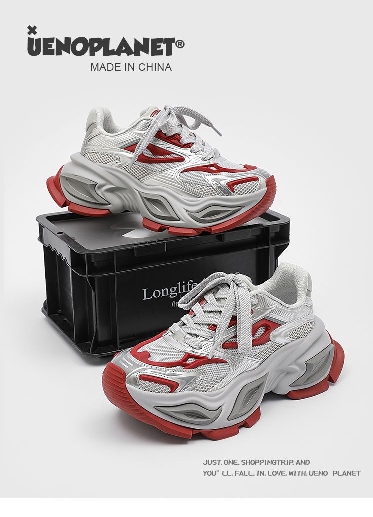 Cat Eye Dad Couple Style 2025 Spring Thick Sole Casual Sneakers Mesh Breathable Height Increasing National Trend Unisex_voghion.com