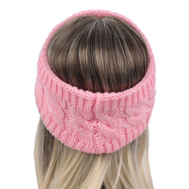 Bandeau en peluche tricoté en laine frite torsadée, couvre-chef élargi pour hommes et femmes, automne et hiver, chaud, sport, oreille_voghion.com