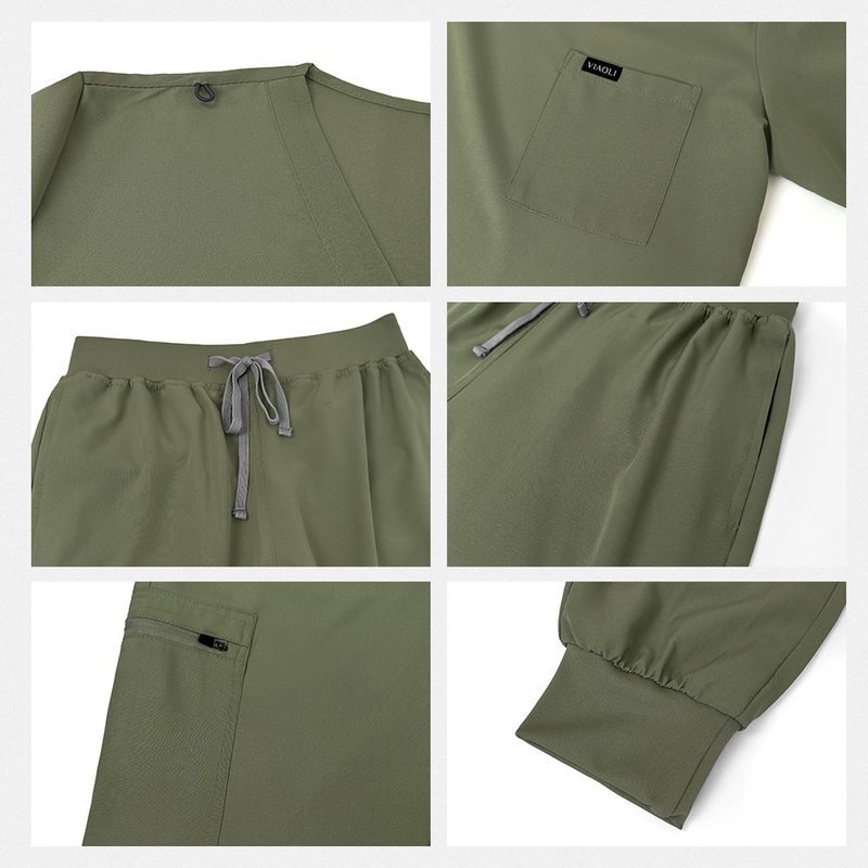 Damenbekleidung Farbe Operationssaal Kurzarm Handwaschkleidung Weibliche Hautmanagement Krankenschwesterkleidung Chirurgen Isolationskleidung Arbeitskleidung_voghion.com