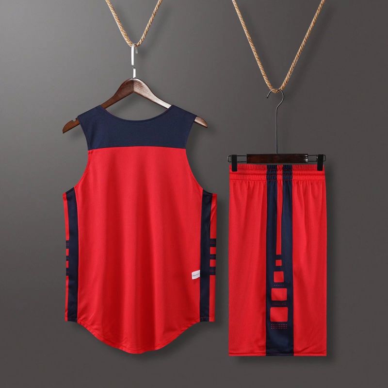 Double sided basketball suit, men's game sports team adult training uniform, printed vest, double-sided jersey_voghion.com