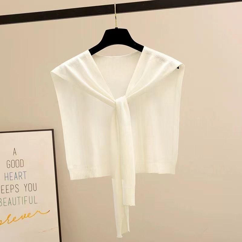 2024 Neue gestrickte gestreifte Schal High-End-Damen Sommer klimatisierte Zimmer Hals wärmer Weste Herbst Winter warm Schal_voghion.com