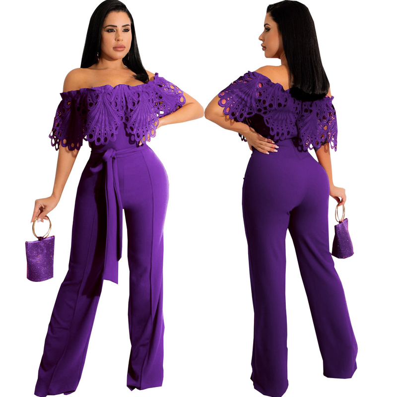 Europeisk och amerikansk sexig fashionabel enfärgad jumpsuit med tubtopp_voghion.com